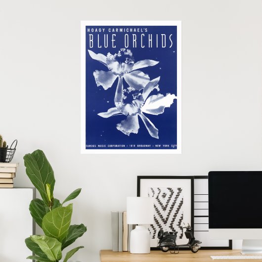 "Blauwe orchideeën" van Hoagy Carmichael Poster (Thuiskantoor)