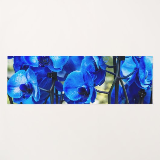 Blauwe orchideeën yogamat (Voorkant (horizontaal))