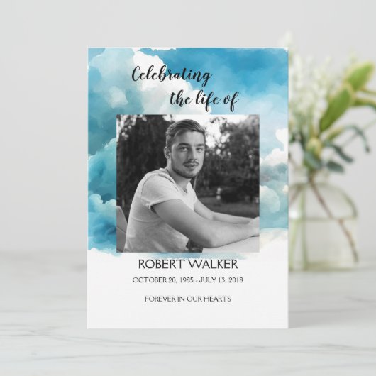 Blauwe Orde van Levensduur Celebratieprogramma Programmakaart (Staand voorkant)