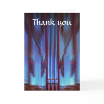 Blauwe orgelpijpen bedankkaart