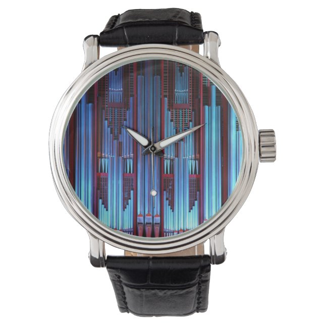 Blauwe orgelpijpen horloge (Voorkant)