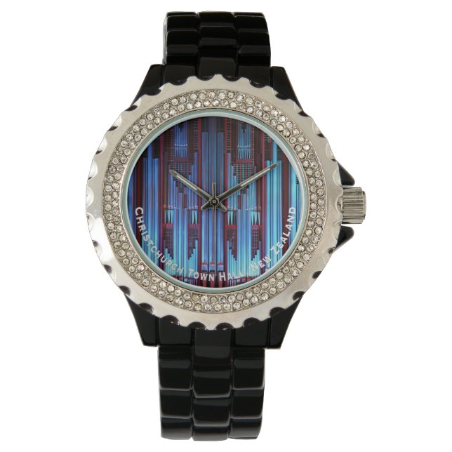Blauwe orgelpijpen horloge (Voorkant)