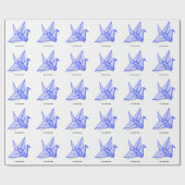 Blauwe origamikraan cadeaupapier (Vlak)