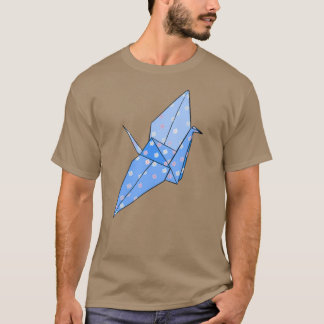 Blauwe origamkraan 3 t-shirt