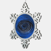 Blauwe orkaan tin sneeuwvlok ornament (Rechts)