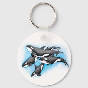 blauwe orka's sleutelhanger