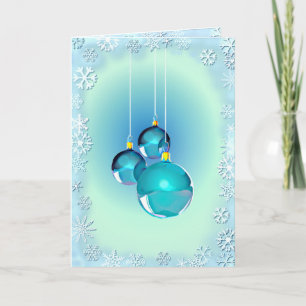 BLAUWE ORNAMENS EN SNOWFLAKTEN VAN SHARON SHARPE FEESTDAGEN KAART
