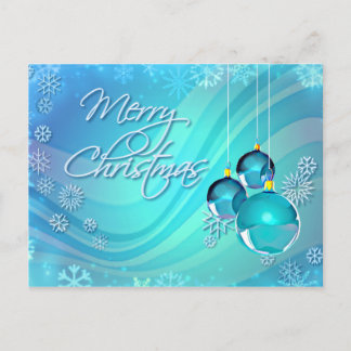 BLAUWE ORNAMENS EN SNOWFLAKTEN VAN SHARON SHARPE FEESTDAGENKAART