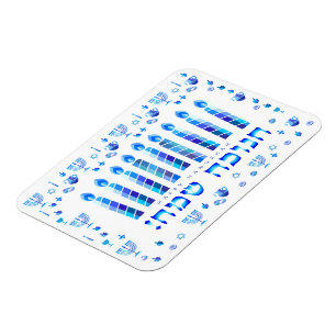 Blauwe ornament op het festival van Hanukkah Magneet