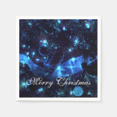 Blauwe Ornamenten en kerstluiers Servetten (Voorkant)