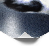 Blauwe orowl kunst afdrukken foto afdruk (Hoek)