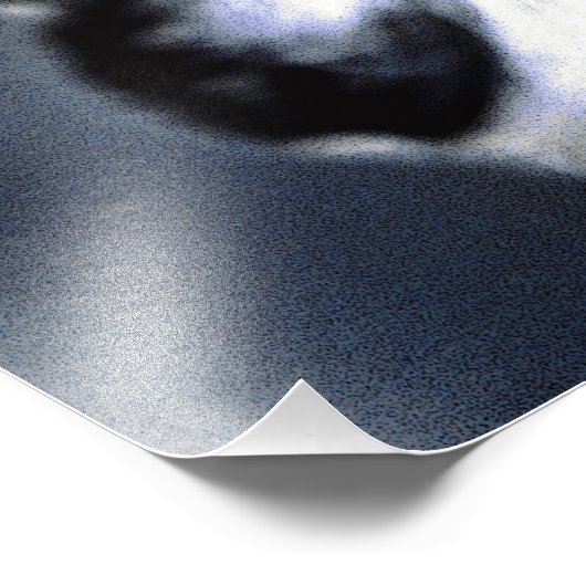 Blauwe orowl kunst afdrukken foto afdruk (Hoek)