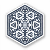  blauwe Ottomaanse Turkse trekkerkunst Sticker (Voorkant)