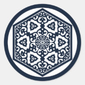 blauwe Ottomaanse Turkse trekkervectorkunst Ronde Sticker (Voorkant)