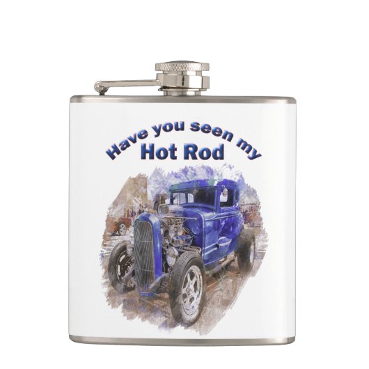 Blauwe  oude wegwijzer met de motor uit heupfles (Voorkant)