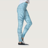 Blauwe oude wereldkaart leggings (Rechts)
