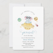 Blauwe Outer Space Olifant Baby Shower Kaart (Voorkant)