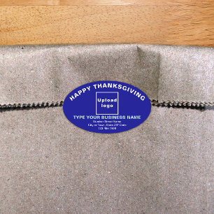 Blauwe ovale Sticker voor zakelijke Thanksgiving