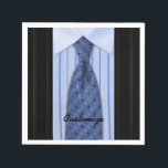 Blauwe overhemd en stropdas heren pak servetten<br><div class="desc">*Pas uw servetten aan door tekst toe te voegen.</div>