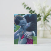 Blauwe overs in Parijs Briefkaart (Staand voorkant)