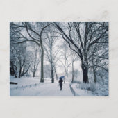 Blauwe overvloed in een wit land briefkaart (Voorkant)