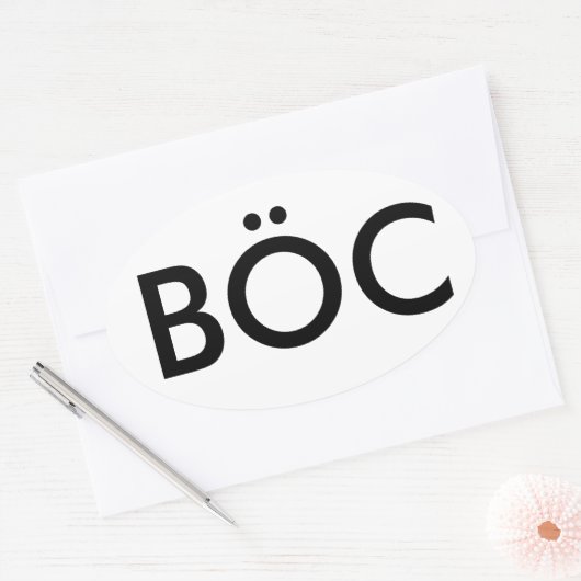 Blauwe Oyster Cult Decal Ovale Sticker (Envelop)