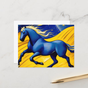 Blauwe paarden briefkaart