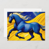 Blauwe paarden briefkaart (Voorkant / Achterkant)