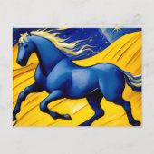 Blauwe paarden briefkaart (Voorkant)