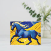 Blauwe paarden briefkaart (Staand voorkant)