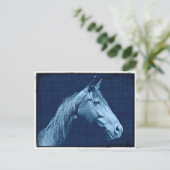 Blauwe paarden briefkaart (Staand voorkant)