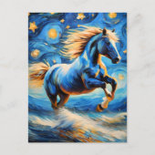 Blauwe paarden briefkaart (Voorkant)