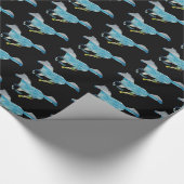 Blauwe paarden cadeaupapier (Hoek)