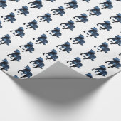 Blauwe paarden cadeaupapier (Hoek)