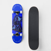 Blauwe paarden die in het Skateboard van de Tekst (Voorkant)