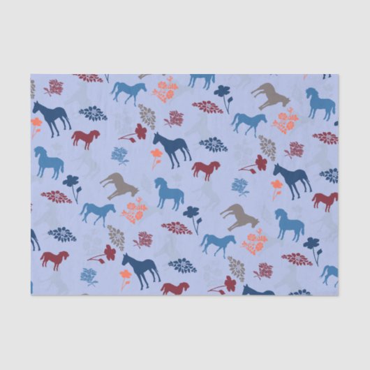 Blauwe paarden en aanjager tissuepapier (Voorkant)