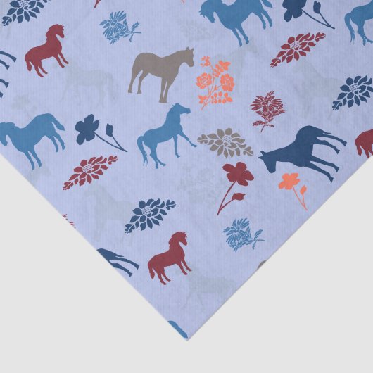 Blauwe paarden en aanjager tissuepapier (Detail)