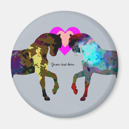 Blauwe paarden gepersonaliseerd magneet