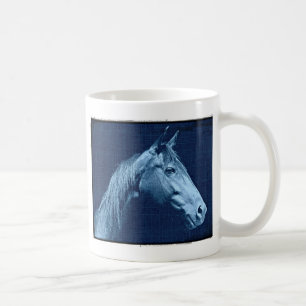 Blauwe paarden koffiemok