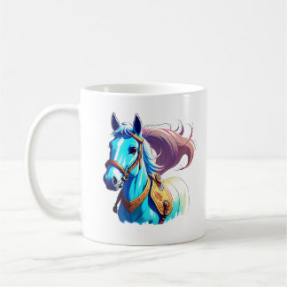 Blauwe paarden koffiemok