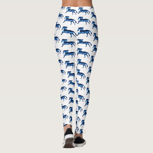 Blauwe paarden leggings (Achterkant)