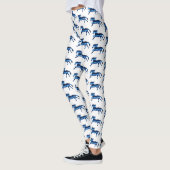 Blauwe paarden leggings (Links)