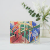 Blauwe paarden met regenboog door Franz Marc Briefkaart (Staand voorkant)