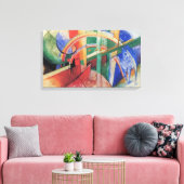 Blauwe paarden met regenboog door Franz Marc Canvas Afdruk (Insitu (Woonkamer))