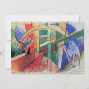 Blauwe paarden met regenboog door Franz Marc Kaart