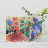 Blauwe paarden met regenboog door Franz Marc Kaart (Staand voorkant)