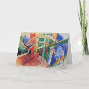Blauwe paarden met regenboog door Franz Marc Kaart