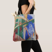 Blauwe paarden met regenboog door Franz Marc Tote Bag (Dichtbij)