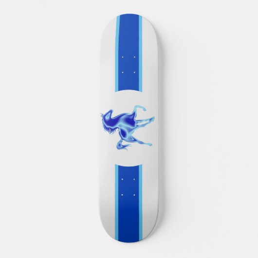 Blauwe paarden persoonlijk skateboard (Voorkant)