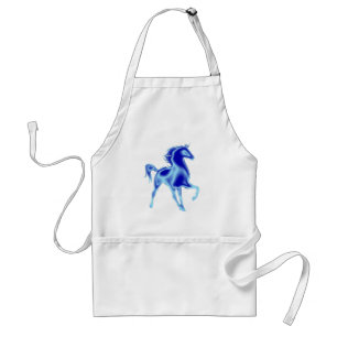 Blauwe paarden standaard schort